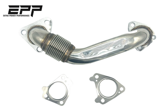 HD 304SS Polished Up Pipes w/ Gaskets for 2001–2016 GMC Chevy 6.6L Duramax Diesel