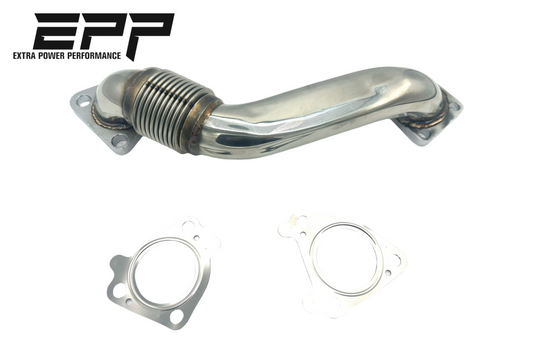 HD 304SS Polished Up Pipes w/ Gaskets for 2001–2016 GMC Chevy 6.6L Duramax Diesel